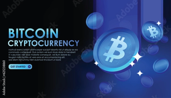 Fototapeta Bitcoin cryptocurrency vector