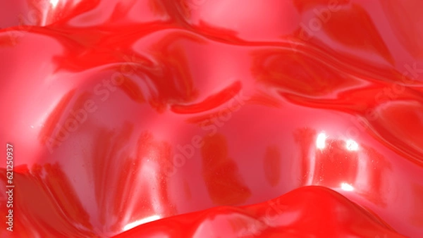 Fototapeta red plastic liquid background 3d rendering