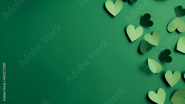 Fototapeta Green Heart Wallpaper Background Image | Generative AI