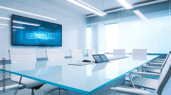 Obraz 白を基調とした会議室