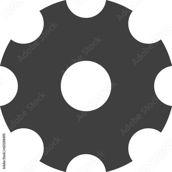 Fototapeta Gear, vector. One gray gears on a white background.