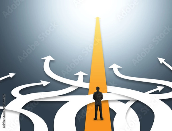Obraz Concept of confused business with different directions
