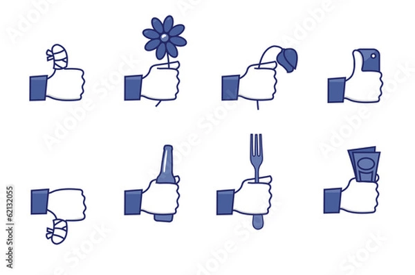 Obraz Social network hands set - part 2