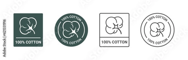 Obraz 100 percent cotton label set