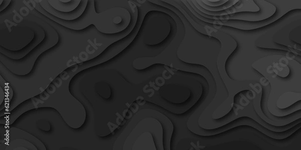 Fototapeta Abstract black paper cut style design. Abstract paper cut layered black posters. Fluid shapes brochure template. For banner, identity card, cover.	