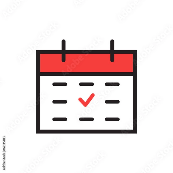 Obraz Flat calendar Icon. Calendar on the wall. illustration.