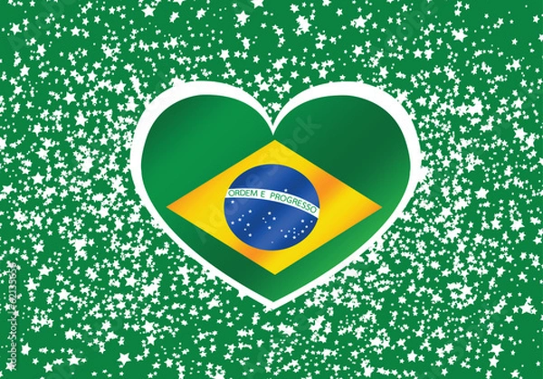 Fototapeta Brazil map and flag theme idea design