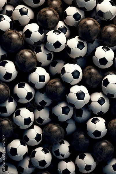 Obraz Soccer balls background