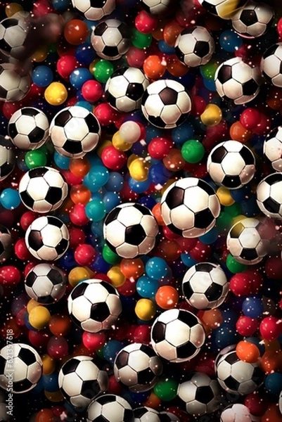 Obraz Soccer balls background