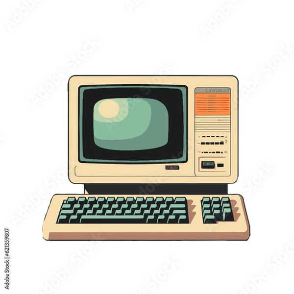 Fototapeta Retro Computer West Side Love