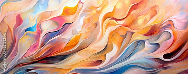 Fototapeta Abstract Energy Flow: dynamic panorama capturing the flow of energy in abstract form, with vibrant swirls, intersecting lines, and bursts of color, evoking a sense of movement