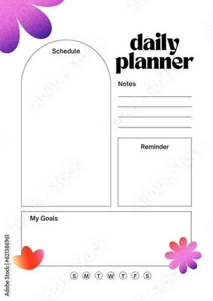 Obraz Aesthetic planner digital planning insert sheet printable page template