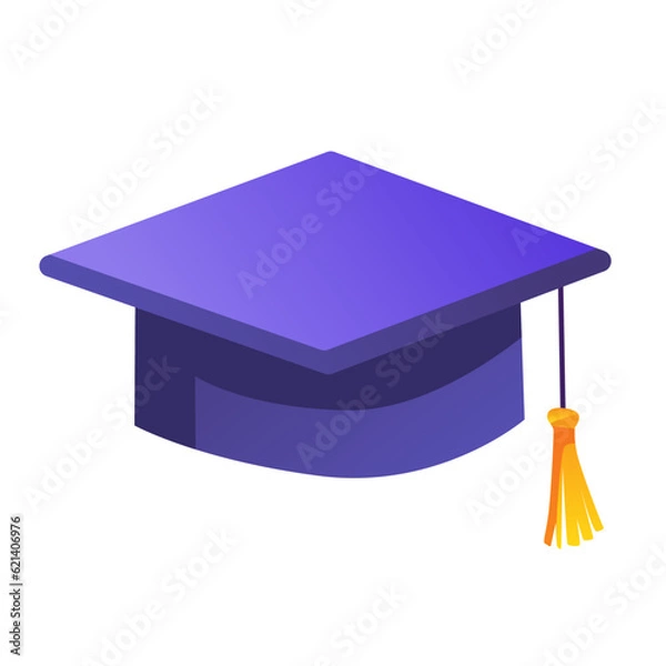 Fototapeta Vector education grad cap in flat style