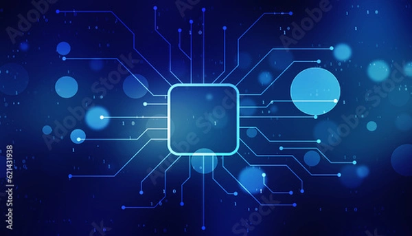 Obraz Abstract futuristic circuit board Illustration, Circuit board with various technology elements. Circuit board pattern for digital abstract technology background