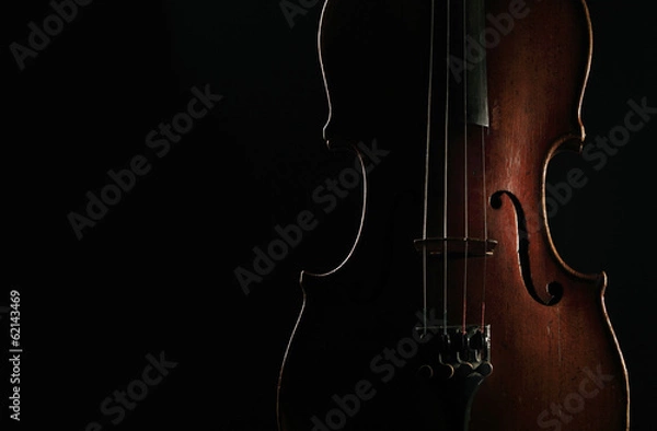 Fototapeta Stare skrzypce na ciemnym tle