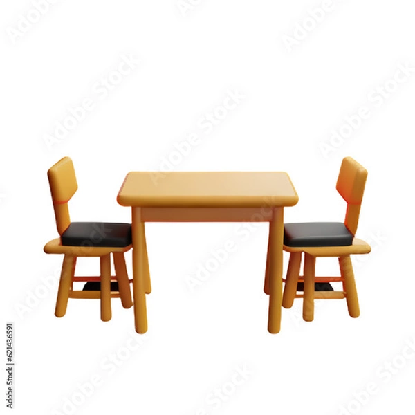 Fototapeta Modern table and chair isolate 