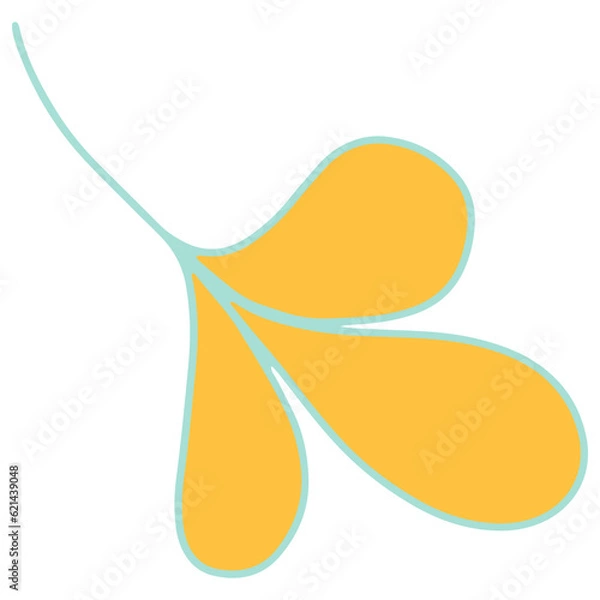 Fototapeta Colorful Vector Leaf Illustration on White Background. Hand Drawn Leaf Isolated on White Background.