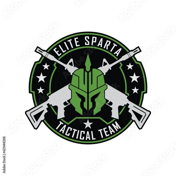 Fototapeta Spartan Logo. spartan elite tactical team logo badge