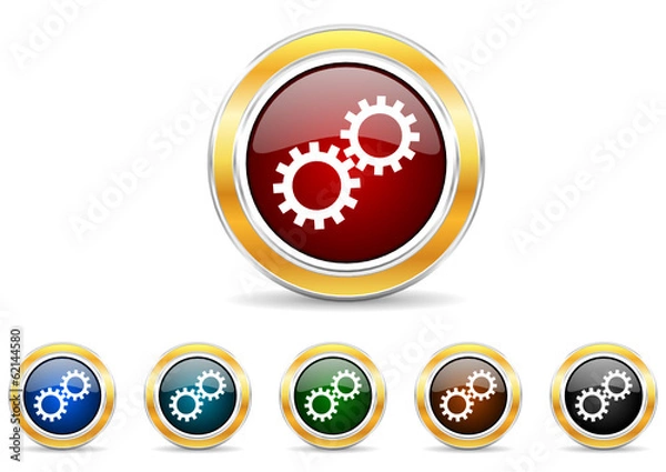 Fototapeta gears icon vector set
