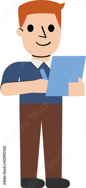 Obraz Working Man Flat Illustration