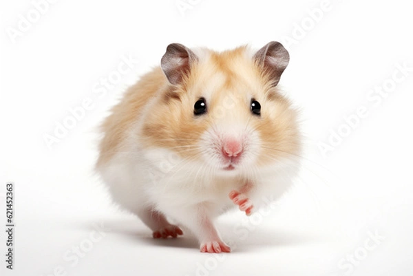 Obraz ハムスター　白背景　AI生成画像　ジェネレーティブAI