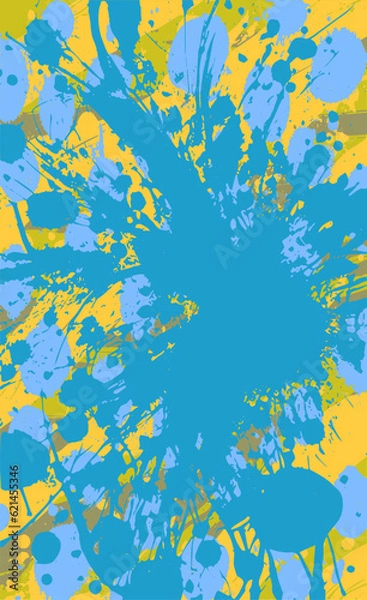 Fototapeta Color abstract grunge background. Multicolored texture of spots, splashes, streaks, traces of paint
