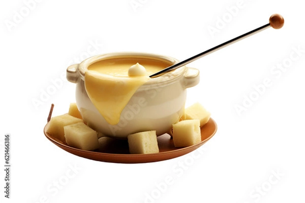 Fototapeta Cheese fondue. isolated object, transparent background