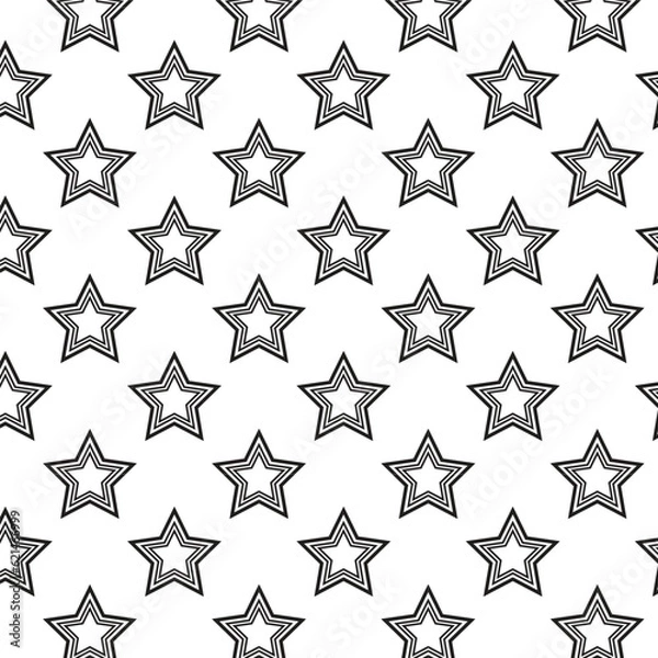 Fototapeta Star Seamless Pattern. Edit without losing size and shape. Vector