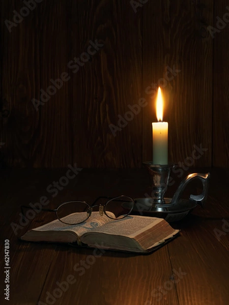 Obraz Reading by candlelight