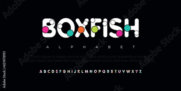 Fototapeta Modern abstract digital alphabet font. Minimal technology typography, Creative urban sport fashion futuristic font and with numbers. vector illustration