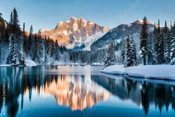 Obraz lake tahoe sunset generated ai