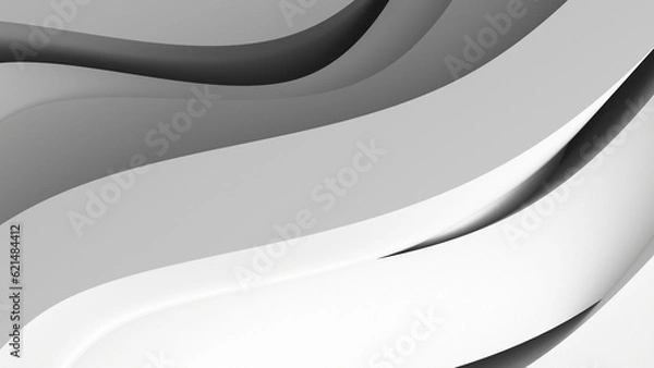 Obraz geometric object with wavy pattern in grayscale. Abstract background. 3D rendering