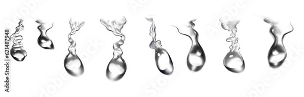 Obraz Set drops of water on transparent background
