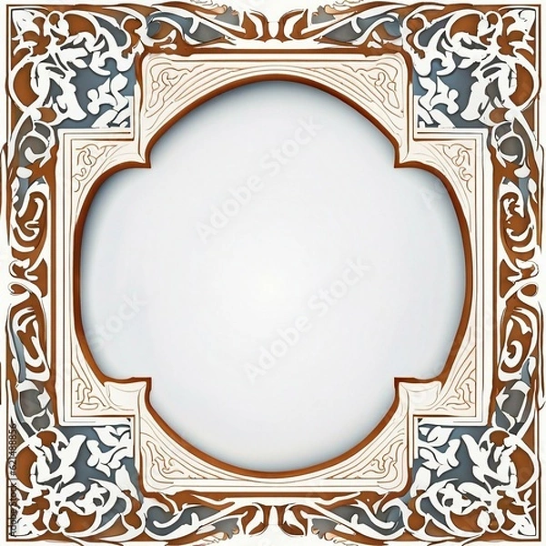Obraz Elegant frame on white background. Generated by AI.