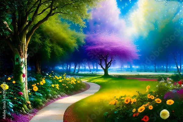 Obraz landscape with trees 