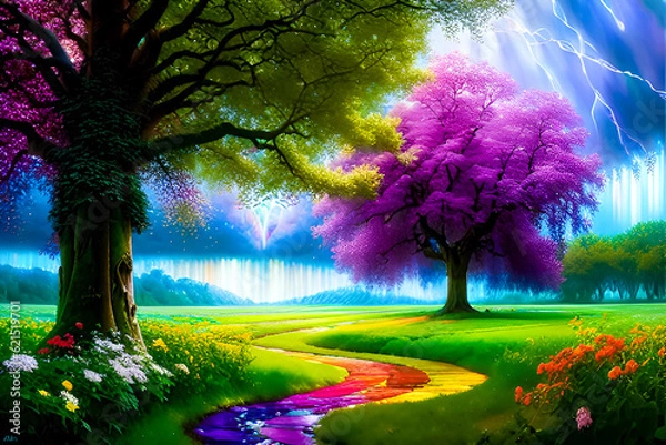 Obraz landscape with trees 