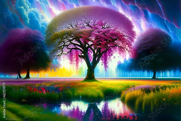 Obraz landscape with trees 