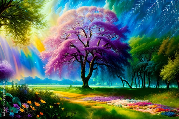 Obraz landscape with trees 