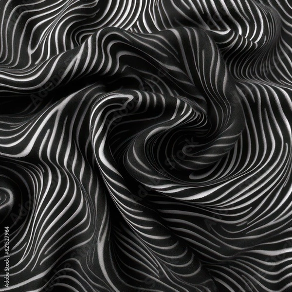 Fototapeta Abstract Black and White Fabric Exploring the Intriguing Blend of Background, Texture, and Pattern