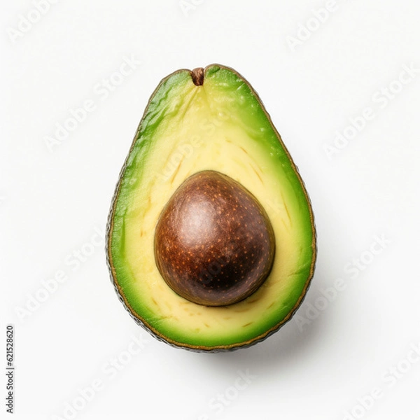 Fototapeta アボカド　白背景　AI生成画像　ジェネレーティブAI