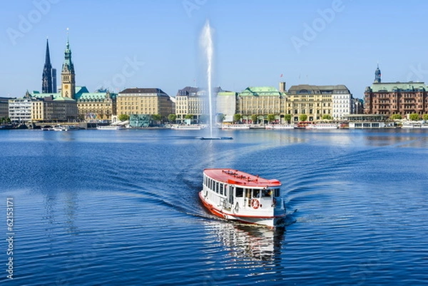 Fototapeta Parowiec Alster na Inner Alster