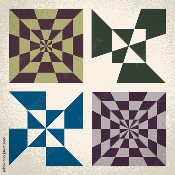 Obraz Vector: retro classic geometric linear patterns