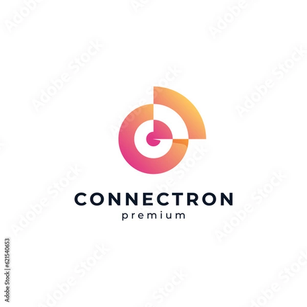 Fototapeta shiny wifi with letter C for connection and internet logo design