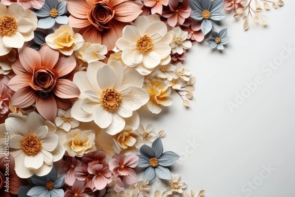 Fototapeta beautiful flowes background with text place