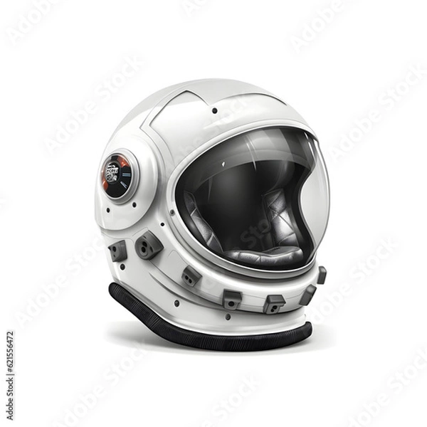 Obraz An abstract modern astronaut helmet isolated on white background