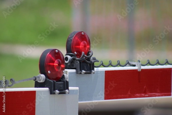 Obraz Railroad Crossing Gate in Down Position