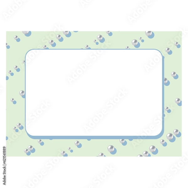 Obraz パール真珠フレーム・枠　グリーン　ポップ