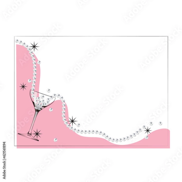 Obraz パール真珠フレーム・枠　グラス　おしゃれ