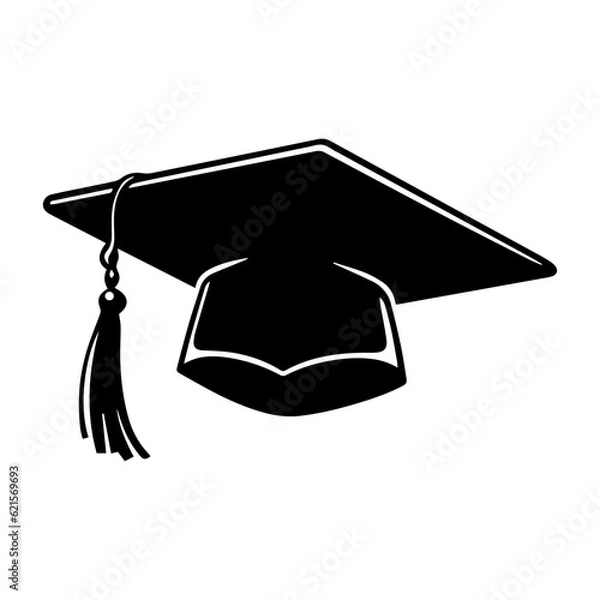 Fototapeta graduation cap silhouette illustration 
