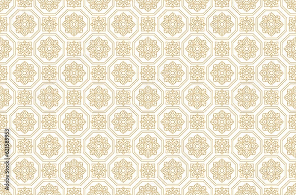 Fototapeta Line art pattern asian style banner background